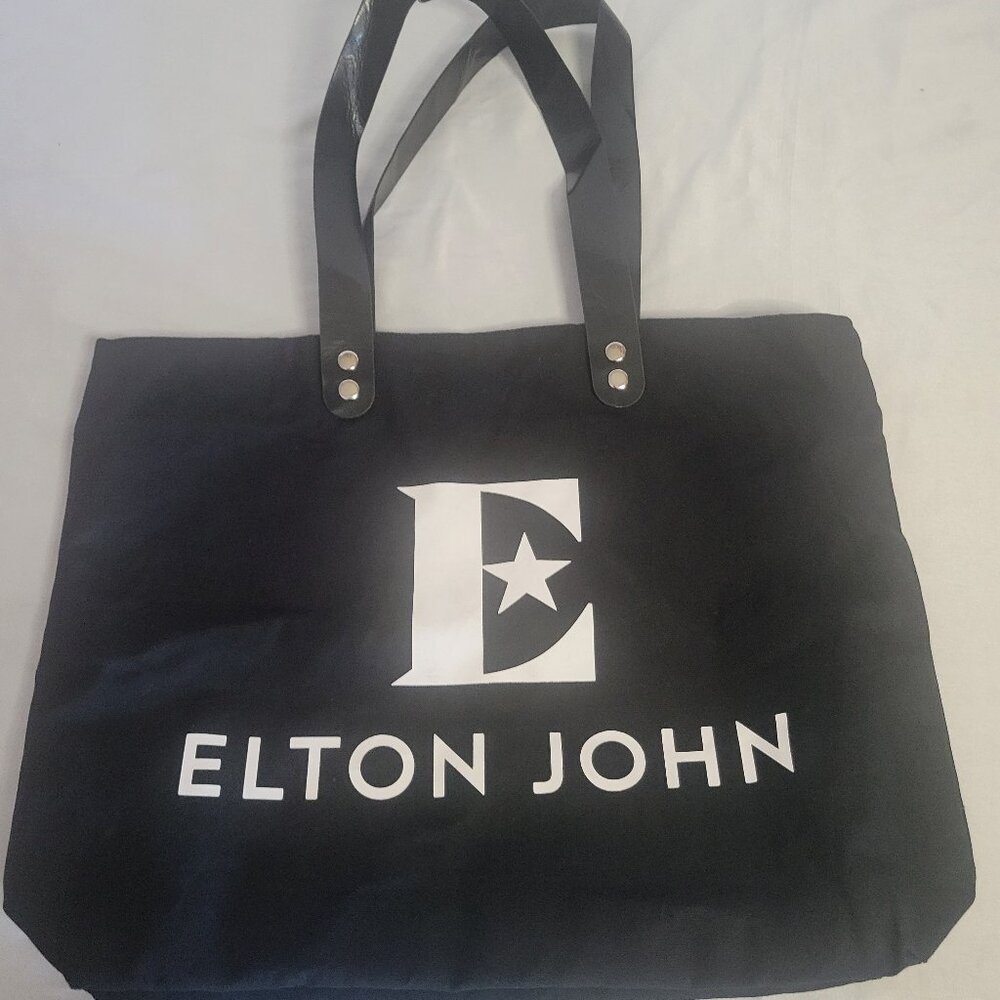 Elton John Black & White Canvas Tote Bag